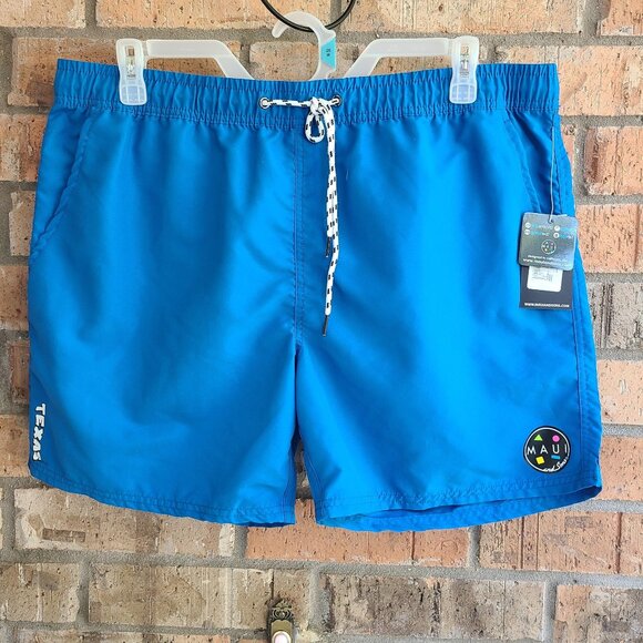Maui & Sons Men's Texas Chill Vibes Pool Shorts Cobalt Size 2XL - Picture 2 of 13